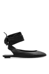 Attico Wrap Ankle Flat Sole Open Back Round Toe In Black