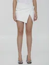 Attico Cloe Lambskin Leather Wrap Miniskirt In White