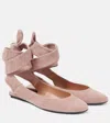 Attico Cloe Wraparound Leather Ballet Flats In Pink