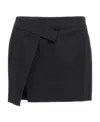 Attico Cloe Wrap Miniskirt In Black