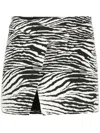 Attico Clow Zebra-print Miniskirt In White