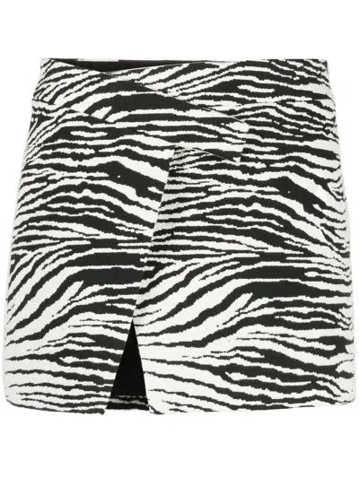 Attico Clow Zebra-print Miniskirt In White