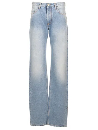 Attico Coated Jeans In Light Blue