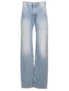 Attico Coated Jeans Light Blue In Blue