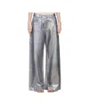 Attico Coated Non-stretch Jeans In Gray