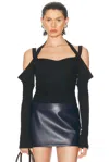 Attico Top In Crepe Nero Donna In Black