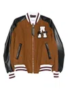 Attico College Bomber Jacket In Brown