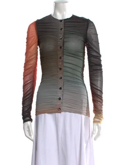 Pre-owned Attico Colorblock Pattern Crew Neck Top In Multicolor