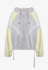 Attico Colorblocked Zip-up Hooded Sweatshirt In Multi