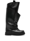 Attico 'passeggiata' Black Boots With Heel-tab And Rubber Sole In Leather Woman In Black
