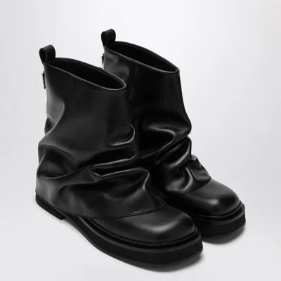 ATTICO COMBAT MINI ROBIN BLACK LEATHER BOOT