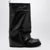 Attico 'robin' Black Boots With Square Toe And Logo Plaque On The Rear In Black