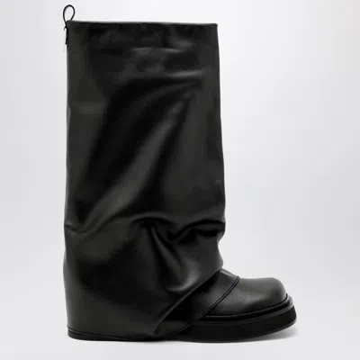 ATTICO COMBAT ROBIN BLACK LEATHER BOOT