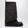Attico Robin Layered Suede Boots In Brown