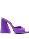 Attico Cone-heel Open-toe Mules In Purple