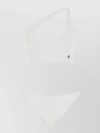 Attico Logo-embroidered Ribbed Bikini In Brown