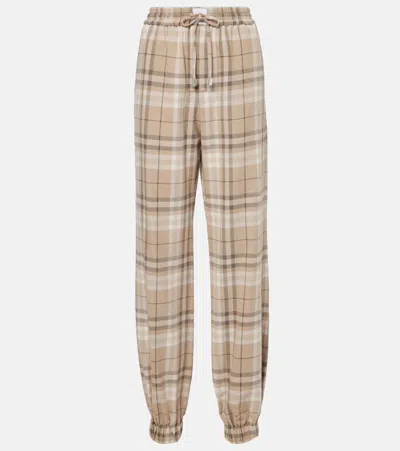 Attico Cotton-blend Sweatpants In Beige