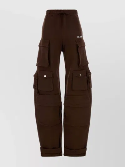 Attico Cotton Cargo Joggers Adjustable Cuffs