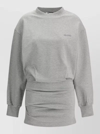 Attico Cotton Casual Dress In Gray