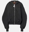 Attico Grey Sweatshirt With Hood And Logo Lettering On The Front In Cotton Woman In Black