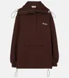Attico Brown Double American Fleece Anorak Sweatshirt In Brown