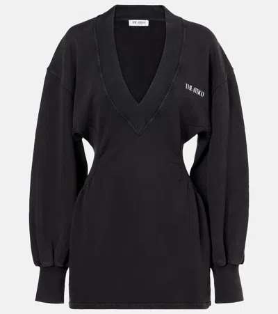 ATTICO COTTON FLEECE SWEATSHIRT DRESS