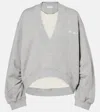 Attico Cotton Fleece Sweatshirt In Gray