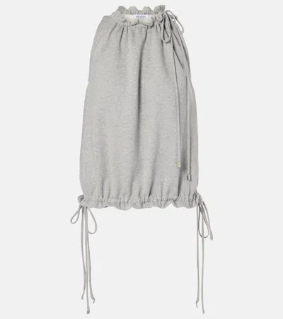 Attico Cotton Halterneck Top In Grey
