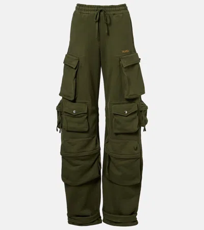 Attico Cotton Jersey Sweatpants In Green