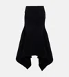 Attico Asymmetric Midi Skirt In Black