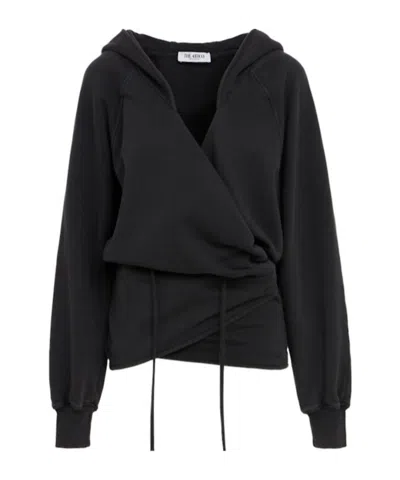 Attico Cotton Jersey Sweatshirt Dress In Black