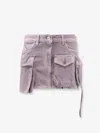 Attico Cotton Mini Skirt In Purple