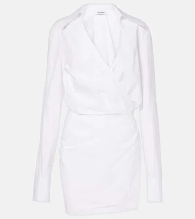 Attico Mini Wrap Chemisier Dress With In White