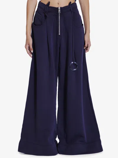 Attico Cotton Pants In Purple
