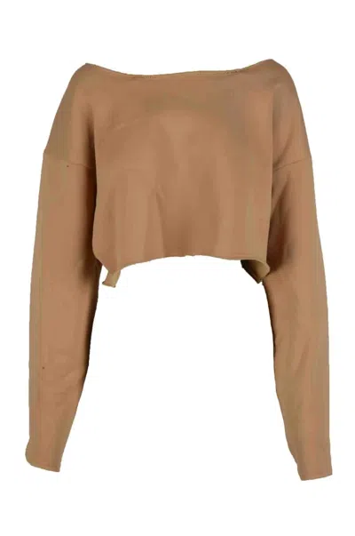 Attico Cotton Polyamide Sweatshirt - Beige In Brown