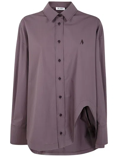 Attico Cotton Popeline Shirt In Purple