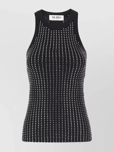 ATTICO COTTON RIBBED STUD SLEEVELESS TOP