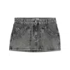Attico Gray High-waisted Slim Fit Denim Mini Skirt