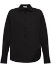 Attico Poplin Shirt Asymmetrical Hem In Black  