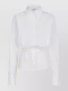 Attico Cotton Shirt Collared Neck Fitted Waist Long Sleeves In White