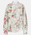 Attico Pointed Collar Long Sleeves Floral Print Shirt In Ivory