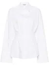 Attico Cotton Shirt Collared Neck Fitted Waist Long Sleeves In White