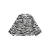 Attico Zebra Print V-neck Long Sleeves Top
