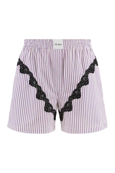 Attico White And Purple Short Pants