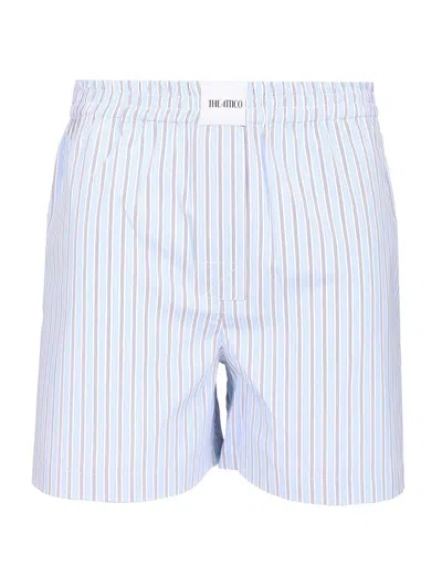 Attico Cotton Shorts Trousers Light Blue