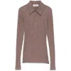 Attico Faded Mud Long Sleeve Vertical Striped T-shirt