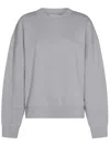 Attico Grey Crewneck Logo Pullover In Grey