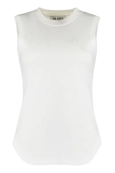 Attico Reese Cotton Jersey Tank Top In White