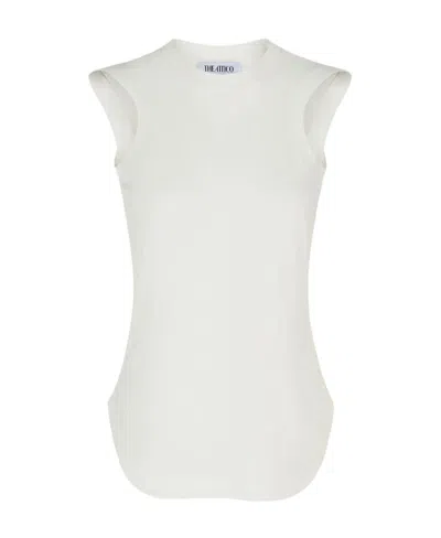 Attico Reese Cotton Jersey Tank Top In White