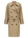 Attico Cotton Trench Coat Coats And Trench Coats Beige In Gray